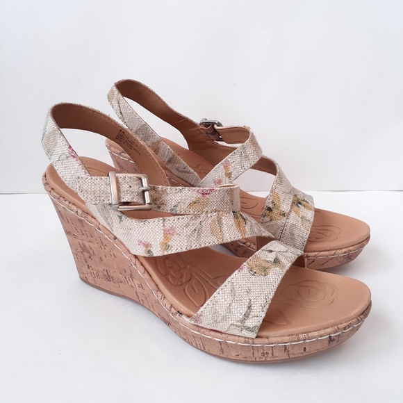 pink wedge sandals size 8